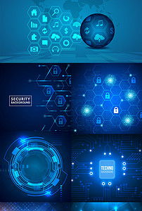 7款高清藍色科技背景素材 網絡與信息安全的設計利器